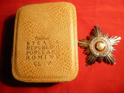 Ordinul Steaua RPR - cl.V ,in cutie originala foto