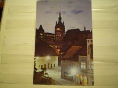ROMANIA - SIGHISOARA - VEDERE DIN ORAS NOAPTEA - CIRCULATA , TIMBRATA .