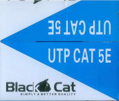 Cablu retea mufat UTP cat 5E CUPRU 1 metru BlackCat RETAIL - CALITATE PREMIUM foto