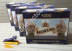 PACHET AVANTAJ MORENO 3 - 4000 de tuburi tigari MORENO filtru ALB ( 4 x 1000 buc) + INEJCTOR pentru tutun foto