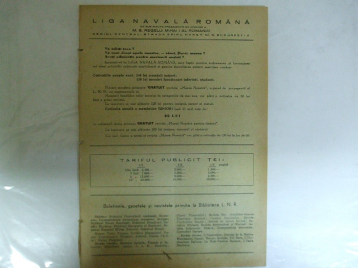Marea Noastra Revista ligii navale romane Anul X Septembrie 1942