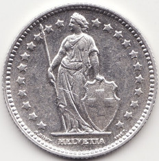 Moneda - Confederatia Elvetiana - 1 Franc 1921 - B - Argint foto