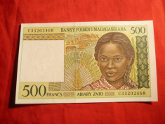 Bancnota 500 Franci Madagascar , cal.NC foto