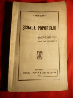 S.Mehedinti - Scoala Poporului - Ed. 1923 foto