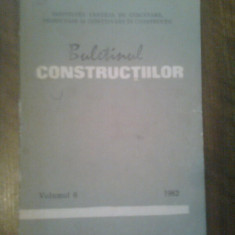 BULETINUL CONSTRUCTIILOR VOL 6,INSTITUTUL CENTRAL DE CERCETARE,PROIECTARE SI DIRECTIVARE IN CONSTRUCTII 1982,318 PAG,STARE BUNA