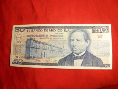 Bancnota 50 Pesos 1981 Mexic , cal.NC foto