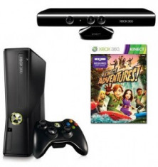 xbox 360 slim 250 gb+kinect sensor+joc adventures+joc skyrim+Batlefield 4+joc Fifa 14 foto