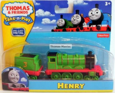 Take-n-Play cu magnet - Thomas and Friends trenulet - HENRY locomotiva verde cu nr.3 ( transport 2.6 RON la plata in avans ) - NOU foto