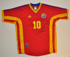 Tricou HAGI, tricou de rezerva la CM 98, Romania - Croatia, autograf foto