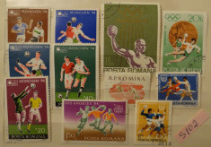 Sport - Sporturi cu mingi - Lot S102 - Lot timbre Romania - stampilate foto