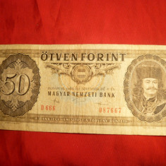 Bancnota 50 Forinti 1986 Ungaria , cal.Buna