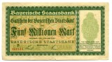 GERMANIA BAVARIA 5 000 000 5000000 MARKT BAYERISCHE STAATBANK STARE FOARTE BUNA