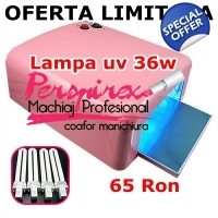 Lampa uv 36w Roz Manichiura Unghii 4 Becuri Neon Bonus foto