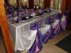 Vand fete de masa dreptunghiulare din tafta pentru restaurante, nunti, botezuri foto