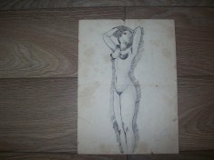 Studiu semnat,Az,1982,Lunca Ilvei.Nud.Dimensiuni:29,5/21,5cm.