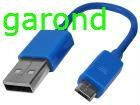 Cablu adaptor, USB A, tata &amp;amp;rarr; micro USB, tata - albastru - 13 cm/73552 foto