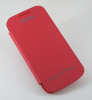 Toc rosu Inscriptionat Samsung Galaxy S4 mini i9190 + folie protectie ecran + expediere gratuita, Cu clapeta