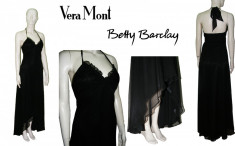 OKAZIE! Rochie NEAGRA de seara ASIMETRICA Marime 34/36 si 38/40. VERA MONT by BETTY BARCLAY. OUTLET ARAD produse noi original foto