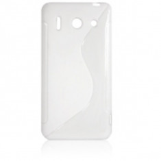 Husa silicon alb - transparent Huawei Ascend G510 + folie protectie ecran + expediere gratuita foto