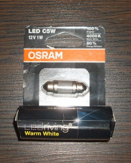 Bec - Led C5W Osram 4000K Warm White plafoniera, torpedou, portbagaj, numar inmatriculare foto