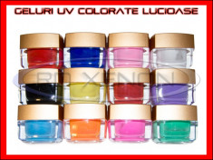 KIT SET 12 MODELE GEL GELURI PT. LAMPA UV COLOR COLORATE 8ML - MANICHIURA CU TIPSURI, FRENCH, UNGHII FALSE - PRET MINIM, CALITATE GARANTATA foto