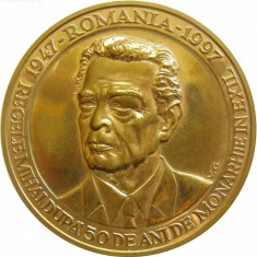 Romania Medalie Regele Mihai - 50 de ani de domnie in exil - 2004 60mm - Editie Colectie Lux foto