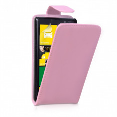 Husa Protectie Toc Flip Cover Nokia Lumia 820 Roz + Folie Display Cadou foto