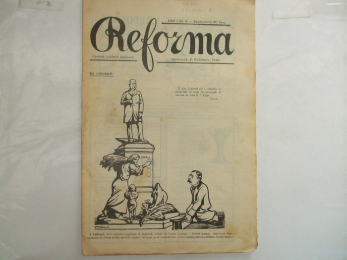 Reforma Revista politica ilustrata An I Nr. 9 Bucuresti 1907 Desene Ary Murnu