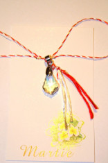 SUPERB MARTISOR PANDANTIV LACRIMA ARGINTIE SWAROVSKI + CADOU foto