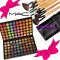 Trusa farduri machiaj profesionala 120 culori MAC + set 15 pensule make-up Bobbi Brown par natural