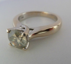 Inel logodna aur alb de 18k cu diamant de 1,31ctw foto