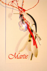 SUPERB MARTISOR PANDANTIV FLUTURAS ROZ CRISTAL SWAROVSKI+CADOU foto