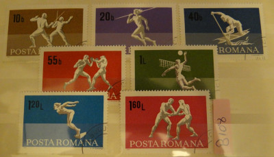 Sport 1969-serie incompleta-lot B108-Lot timbre Romania stampilate, deparaiate foto