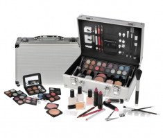 Geanta cosmetice Silver Briefcase / Geanta manichiura / Geanta Makeup foto