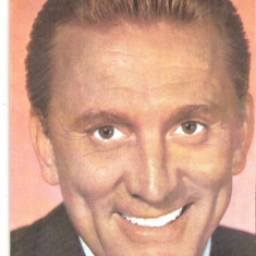 CPI (B3970) KIRK DOUGLAS VAZUT IN FILMELE "SPARTACUS", "VIKINGII", CARTE POSTALA NECIRCULATA, CASA FILMULUI ACIN