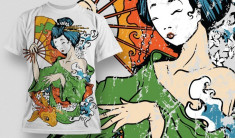 Tricou personalizat &amp;quot;Geisha Verde&amp;quot; printeo foto