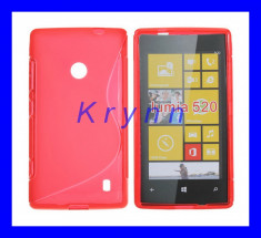 GC212d - Husa gel TPU NOKIA Lumia 520 / 525 - S line - ROSU, elastic - BONUS: FOLIE PROTECTIE - TRANSPORTUL ESTE 2 LEI IN CAZUL PLATII IN AVANS! foto