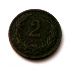 UNGARIA TRANSILVANIA 2 FILLER 1901 KB, 3.28 g., Bronze, Franz Joseph I **