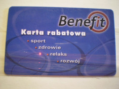 CARD BENEFIT - KARTA RABATAWA - POLONIA . foto