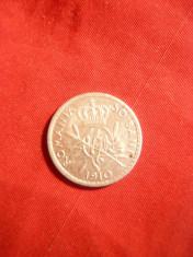 Moneda 50 Bani 1910 Carol I , argint , cal.apr.NC,muchie dreapta foto
