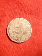 Moneda 1 Kor. 1895 Fr.Josef , argint Ungaria , cal.Buna