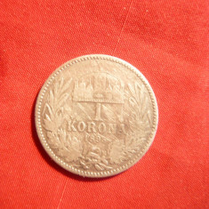 Moneda 1 Kor. 1895 Fr.Josef , argint Ungaria , cal.Buna