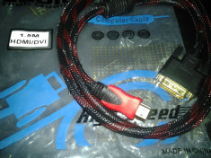 Cablu VGA HDMI 1,8 metri - mufe aurite - foto
