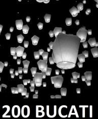 Lampioane albe 200 + 3 lampioane inimioara cadou / lampion zburator alb foto