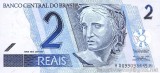 BRAZILIA █ bancnota █ 2 Reais █ 2001 █ P-249a █ UNC █ necirculata