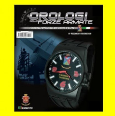 OROLOGI FORZE ARMATE - REGGIMENTO TRASMISSIONI (CEASURI MILITARE - GAZZETA DELLO SPORT) DIAMETRU MARE OVERSIZE NOU CUTIE BRATARA CUREA CAUCIUC QUARTZ foto