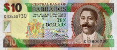 BARBADOS ? bancnota ? 10 Dollars ? 2012 ? P-68c ? UNC ? necirculata foto