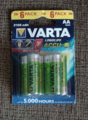 Acumulatori Baterii Reincarcabile AA VARTA Ni-MH 2100mAh R6 set de 6 accu foto