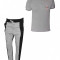 Compleu tip Zara Man - Format din Tricou + Pantaloni de trening - Masura L - Gri cu Negru - PRET PROMO