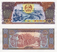 LAOS 500 kip 1988 UNC!!! foto